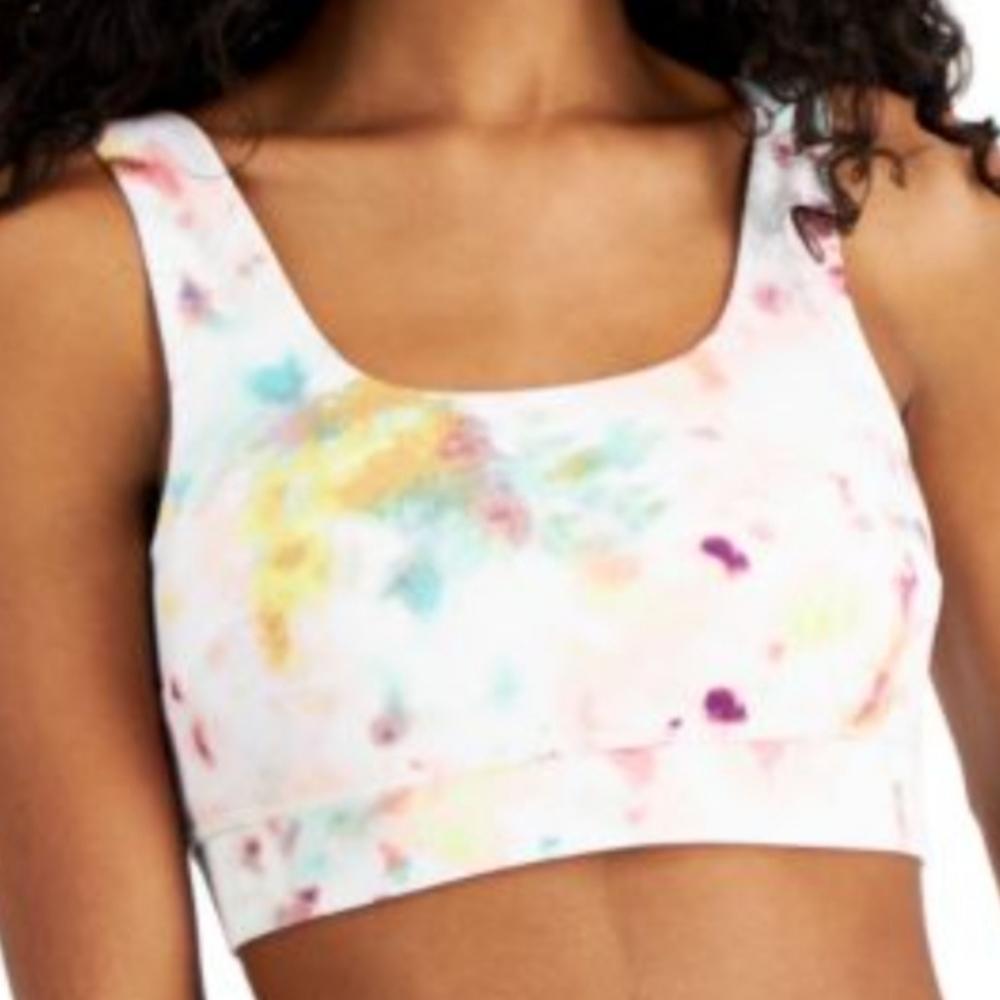 Jenni Women's Square-Neck Bralette, Bright Tie-Dye Size M